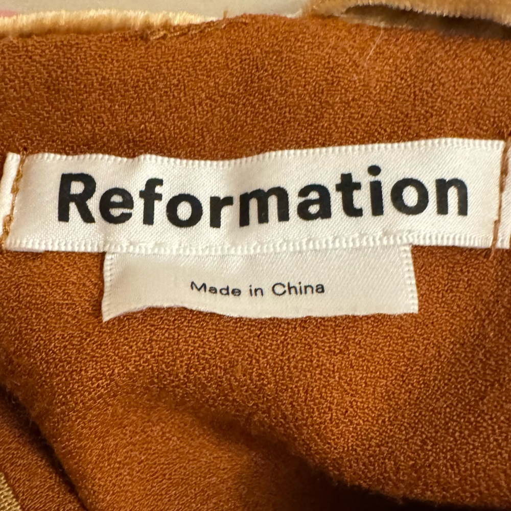 Reformation Gold Velvet Midi Dress - Picture 8 of 9